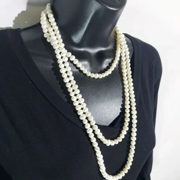 Authentic Baroque Freshwater Pearl Opera Length 36" Necklace - Picture 2 of 7